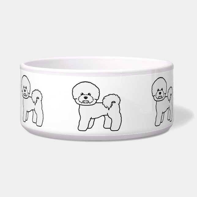 Écuelle Illustration de Bichon Frise Cute Cartoon Dog (Devant)