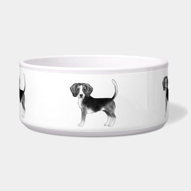 Écuelle Illustration De Chien Beagle En Noir Et Blanc (Devant)