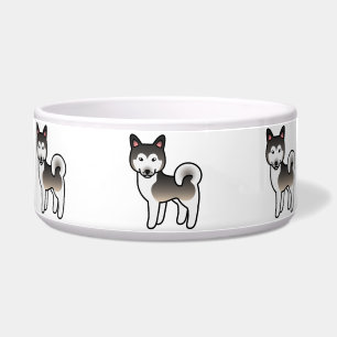 Écuelle Illustration de chien Malamute d'Alaska gris loup