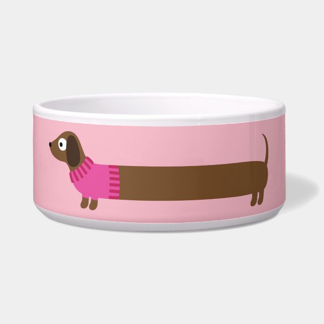 Écuelle Illustration de mignons longs Dachshund (Devant)