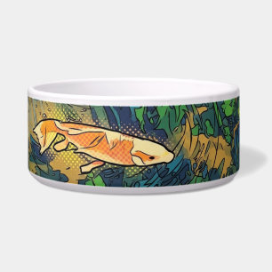 Écuelle Illustration stylisée par IA de poisson Koï orange