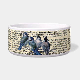Écuelle Impression de dictionnaire vintage avec oiseaux