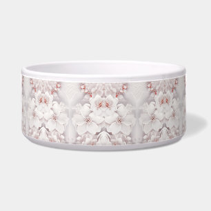 Écuelle Ivory Blush rose Floral céramique Bowl pour animau