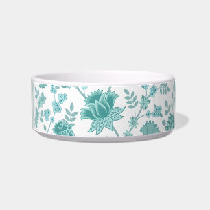 Écuelle Jacobean Floral Lg Motif Teintures sur blanc
