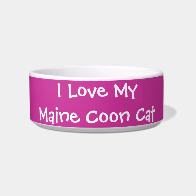Écuelle J'aime mon chat de ragondin du Maine (Devant)