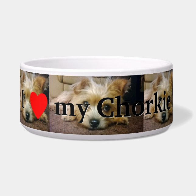 Écuelle J'aime mon Chorkie (Devant)
