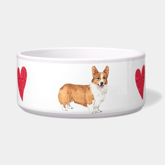Écuelle J'aime mon corgi de Gallois de Pembroke (Droite)
