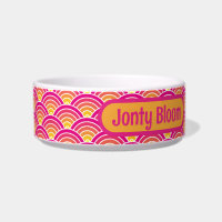 Japonais Ocean Wave Hot rose Yellow Motif animal
