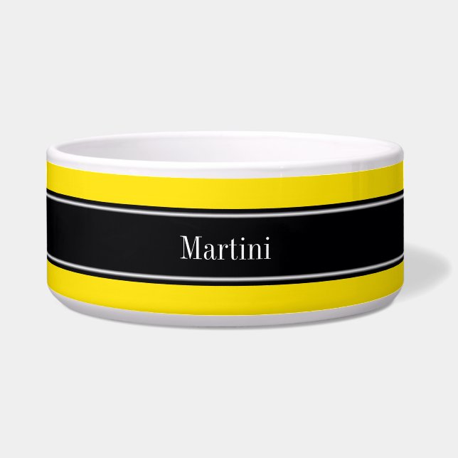 Écuelle Jaune, Noir Nom du ruban Monogramme (Devant)