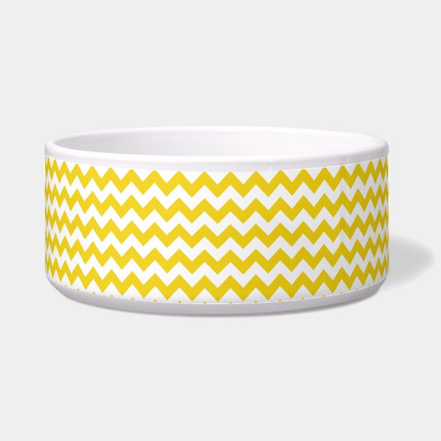 Écuelle Jaune Zigzag, Jaune Chevron, Motif géométrique (Devant)