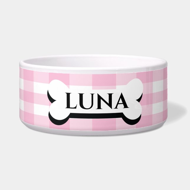 Écuelle Joli bol à chien peint rose (Devant)