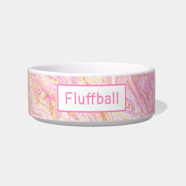 Écuelle Joli Rose en quartz rose marbre et or (Devant)