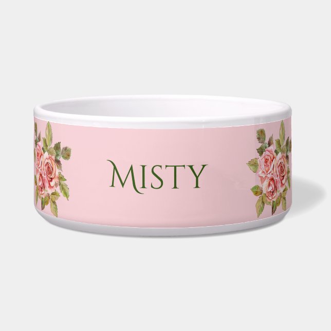Écuelle Joli rose Vintage Roses Personnalisées (Devant)