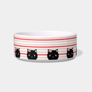 Écuelle Joli visage de chaton rayures corail rose