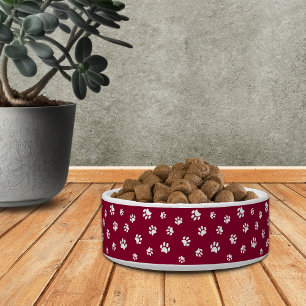 Écuelle Jolies empreintes de pattes blanches festives sur