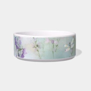 Écuelle Jolies fleurs de lavande romantiques libellules