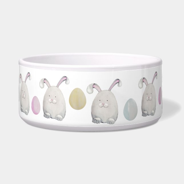 Écuelle Joyeuse Aquarelle de lapin de Pâques peinte à la m (Devant)