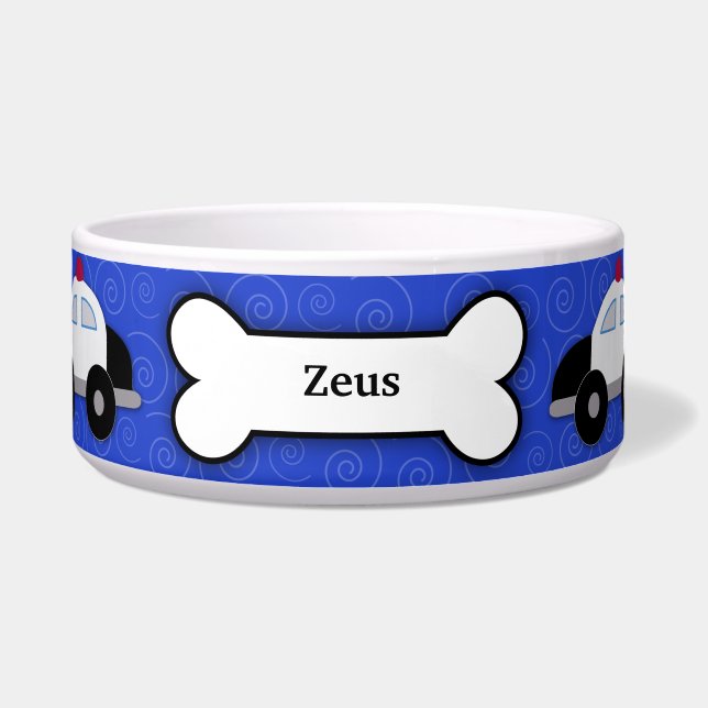 Écuelle K-9 Police Cop Custom Pet Chien Nourriture Bowl (Devant)