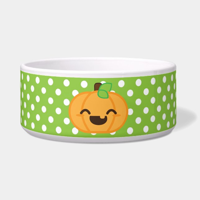 Écuelle Kawaii Jack O Lanern Citrouille Dog Bowl (Devant)