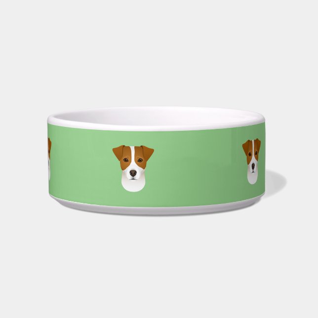 Écuelle La Céramique de Dog Bowl Jack Russell Terrier Gree (Devant)