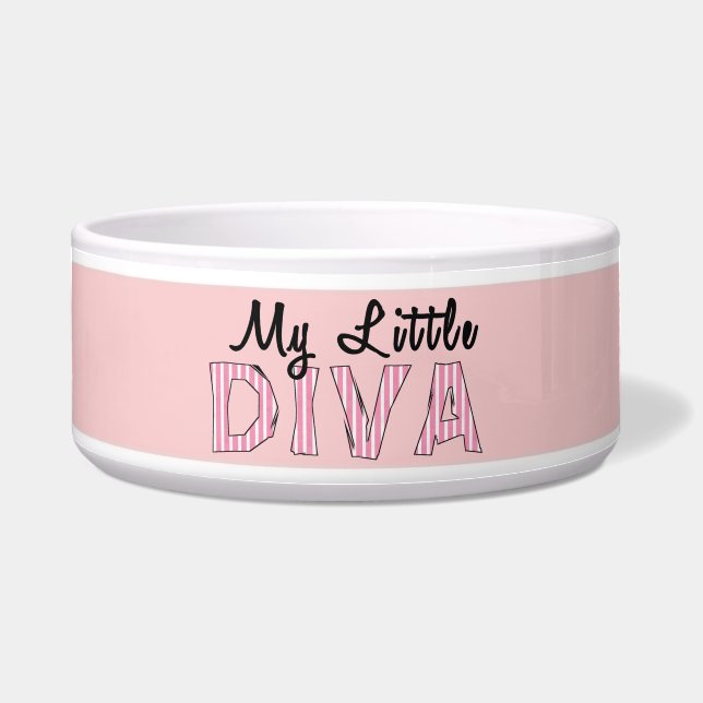 Écuelle La petite diva w/paw imprime la cuvette d'animal (Devant)