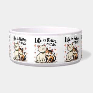 Écuelle La vie est meilleure avec les chats mignonne esthé