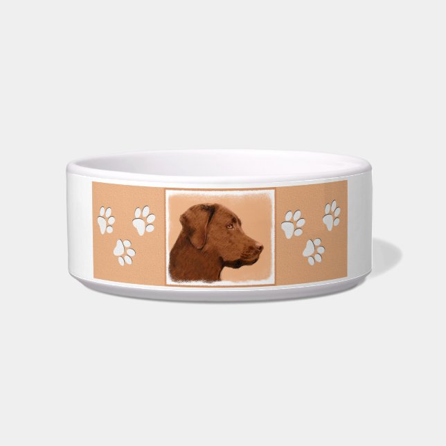 Écuelle Labrador Retriever (Chocolat) Peinture - Chien Art (Droite)