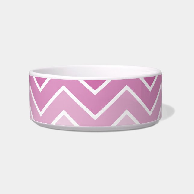 Écuelle Lavender Ombre Zig Zag Chevron Motif Pet Bowles (Devant)
