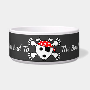 Écuelle Le mauvais de chien de pirate dans la cuvette