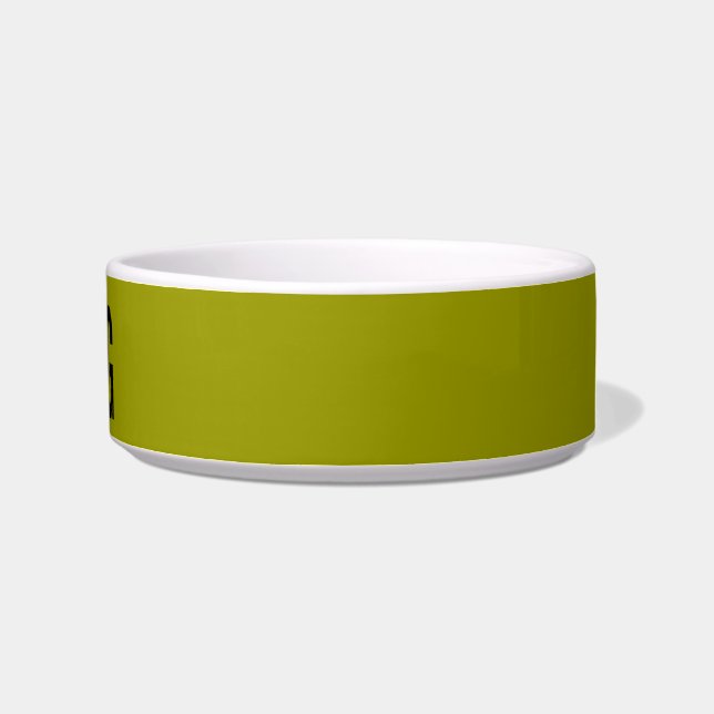 Écuelle Le vert olive personnalisé de cuvette de chien (Droite)