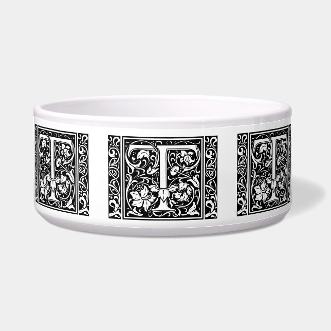 Écuelle Lettre T Monogramme médiéval Art Nouveau (Devant)