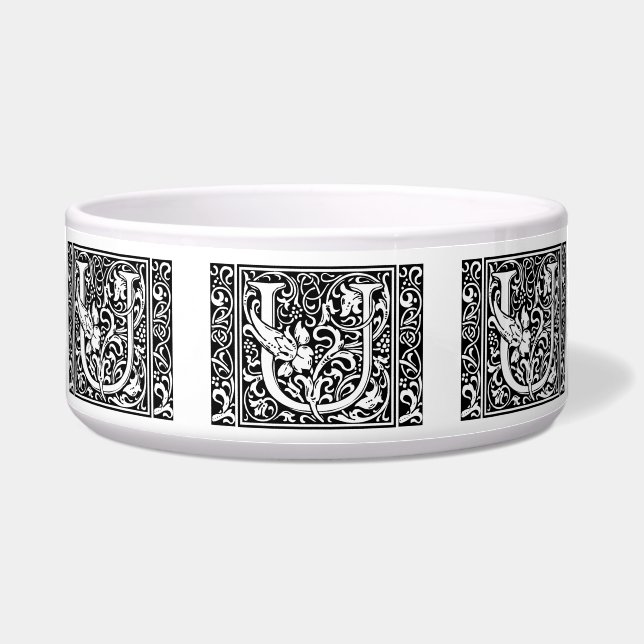 Écuelle Lettre U Monogramme médiéval Art Nouveau (Devant)