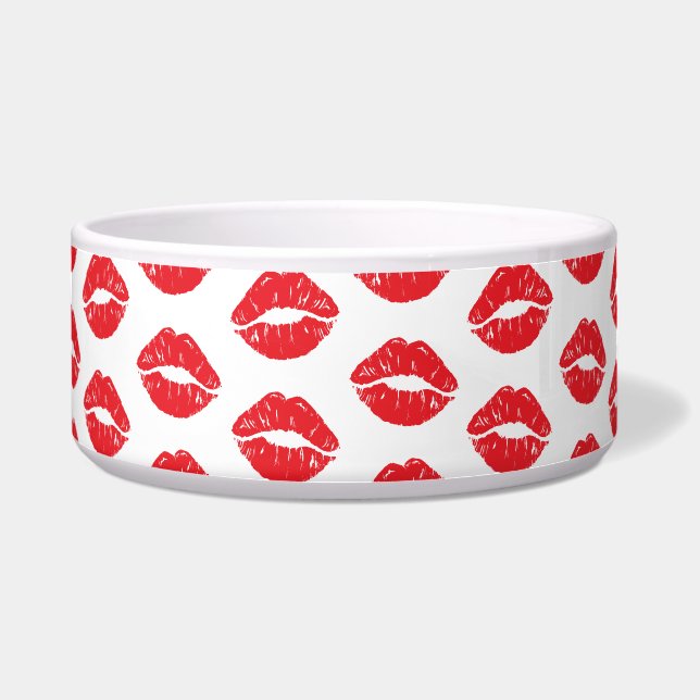 Écuelle Lèvres Rouges, Rouge À Lèvres, Baiser, Motif Des L (Devant)