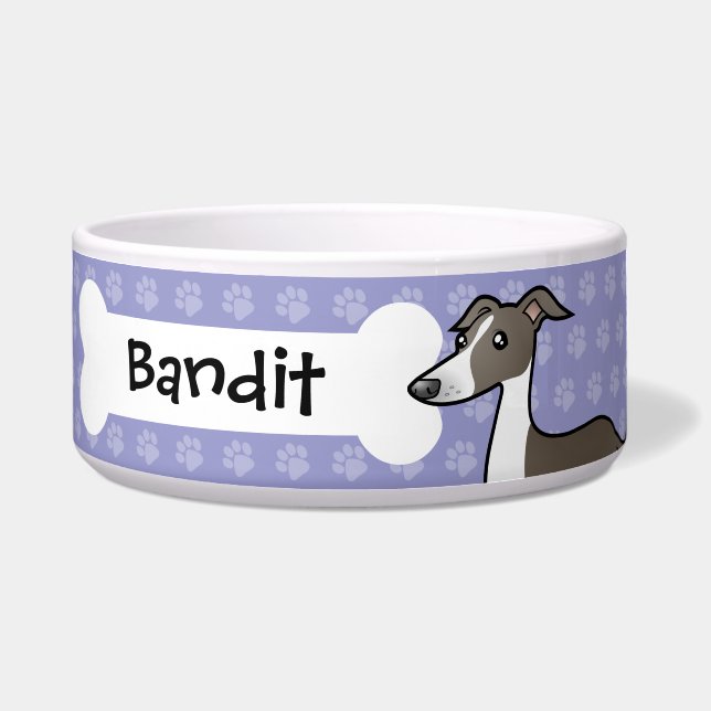 Écuelle Lévrier de bande dessinée/whippet/lévrier italien (Devant)
