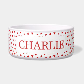 Écuelle Little Love Hearts Pattern - Personalised Pet Bowl