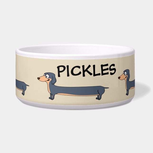 Écuelle Long Chien - Dachshund Ceramic Pet Bowl (Devant)