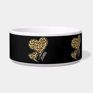 Écuelle Love Hearts Empreinte de léopard Cheetah Amoureux