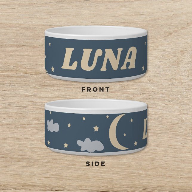Écuelle Luna Moon Stars Nuages Chien Chat Animal (Créateur téléchargé)
