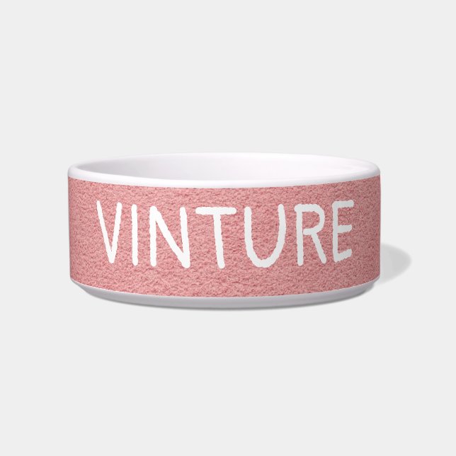 Écuelle Luxueux Pink Personnalisé Cute Bowl pour animaux (Devant)