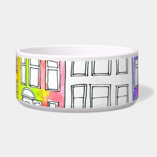 Écuelle Maisons d'Amsterdam : Aquarelle Motif sans couture