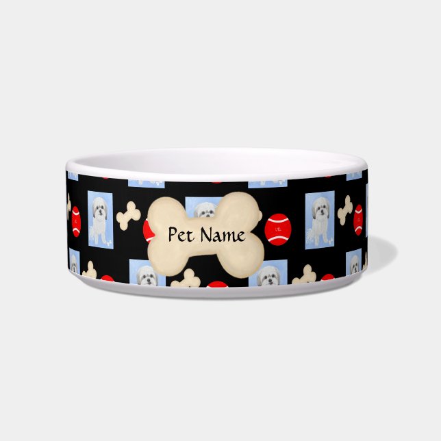 Écuelle Malshi Black Pet Bowl personnalisé (Devant)