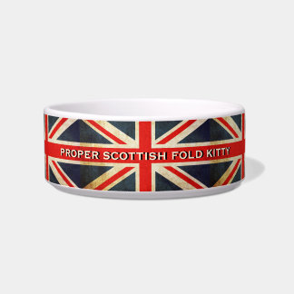 Écuelle Manipulé Union Jack Scottish Pold Cat Kitty Pet