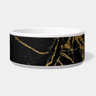 Écuelle Marbre noir et or Pet Bowl