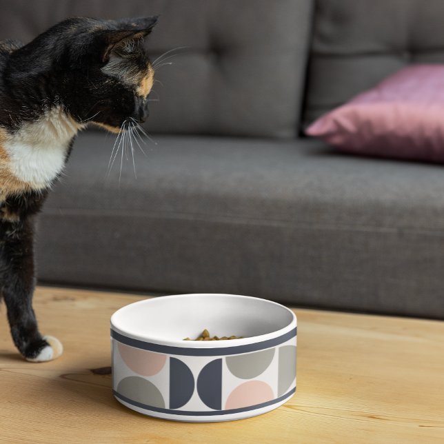 Écuelle Marine Bleu et rose Retro/Mid-Century Cercles Anim (Créateur téléchargé)