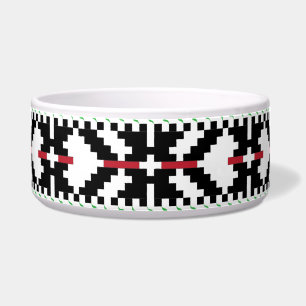 Écuelle Masculine Art populaire tribal letton noir et blan