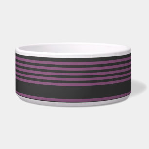Écuelle Mauve violet et charbon de bois cinq bandes motif