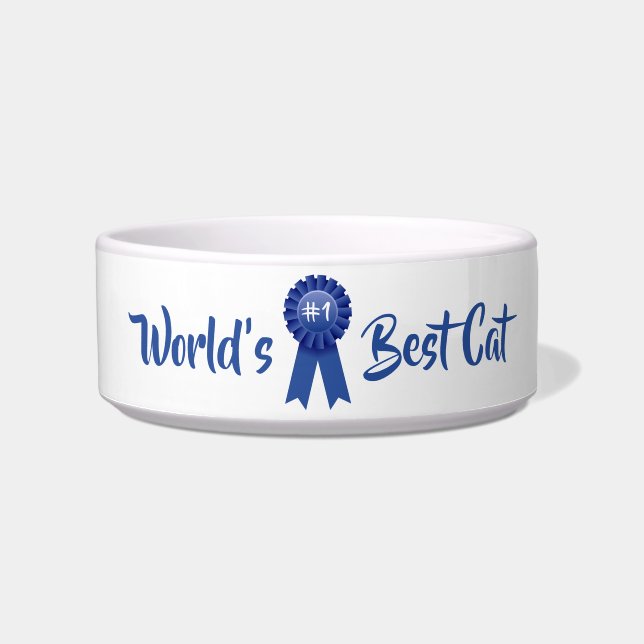 Écuelle Meilleur chat au monde, #1 Blue Ribbon Pet Bowl (Devant)