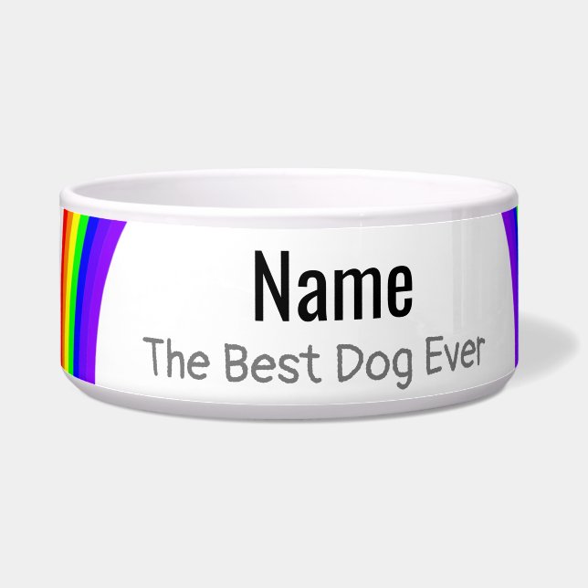 Écuelle Meilleur Chien jamais Rainbow Design Chien Bowl HA (Gauche)