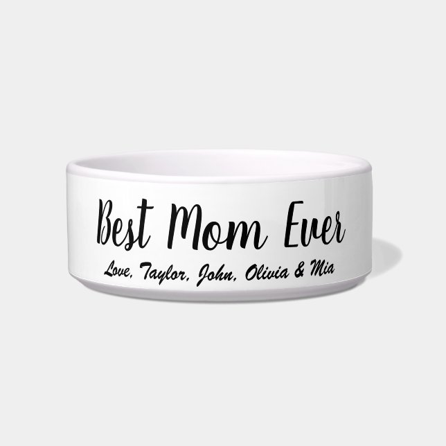 Écuelle Meilleure maman Jamais noir blanc script personnal (Devant)