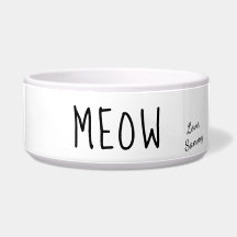 Meow Cute Texte Noir & Blanc Personnalisé Animaux